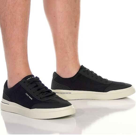 Cole Haan Men's 11M Black Grandpro Rally Canvas T-Toe Sneakers Lace Up LE5-1 - Picture 1 of 8